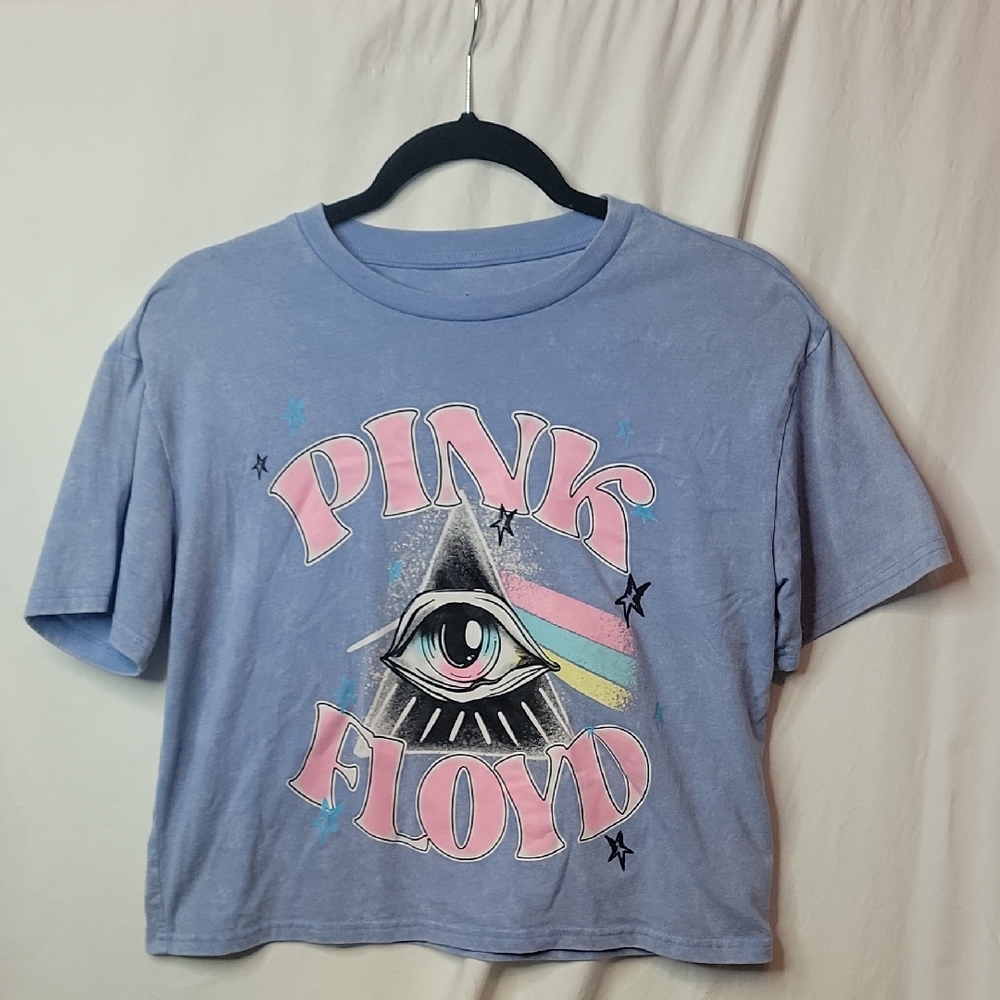 Pink Floyd Lavender Crop Top with Pastel Graphic